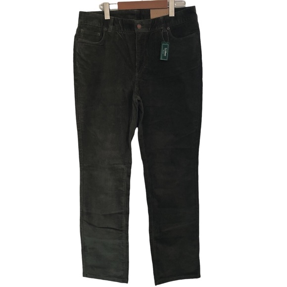 L.L Bean NWT corduroy green trousers - Picture 1 of 9